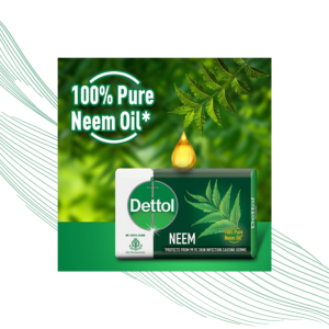 Dettol Neem Bathing Soap Bar With Pure Neem Oil, 75G
