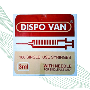 Dispo Van Sterile Hypodermic Syringe, Size: 3ml