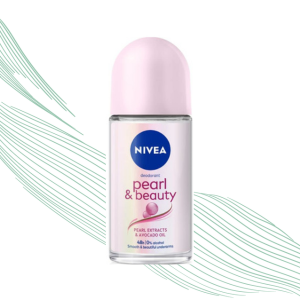 NIVEA Pearl and Beauty 50ml Deo Roll On | With Pearl Extracts & Avocado Oil| 72 H Smooth & Beautiful Underarms | 0% Alcohol | For Women