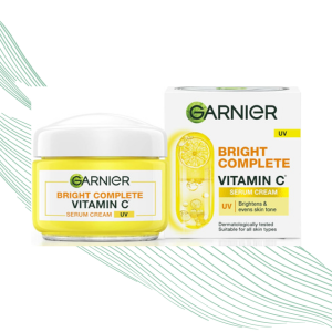 Garnier Skin Naturals Bright Complete Vitamin C Serum UV Cream, Vitamin C Day Cream for Sun Protection and Skin Brightening - Suitable For all Skin Types, 45g