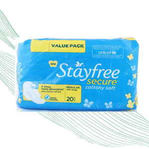 Stayfree Secure Cottony Soft Sanitary Pads - Regular,Pack of 20 Pads