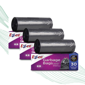 Ezee Black Garbage Bags for Dustbin | 90 Pcs | Medium 19 X 21 Inches | 30 Pcs x Pack of 3