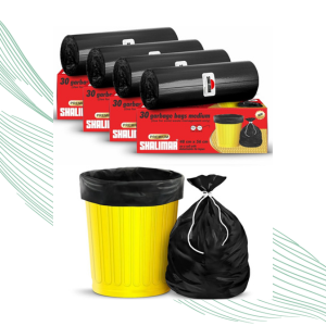 Shalimar Plastic Premium Garbage Bags (Lavender Fragrance) Size 19 X 21 Inches (Medium) 120 Bags (4 Rolls) Dustbin Bag/Trash Bag - Black Color, 120 count