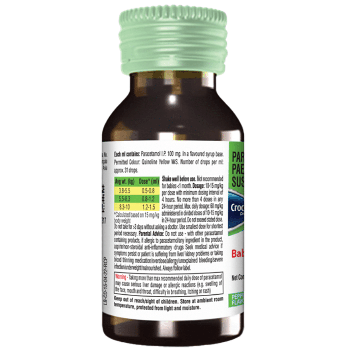 crocin baby paracetamol paediatric drops – peppermint crocin baby paracetamol paediatric drops – peppermint
