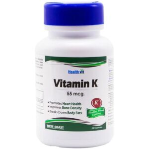 healthvit vitamin k (55mcg) for fat breakdown, bones & heart health capsule dr138657 1